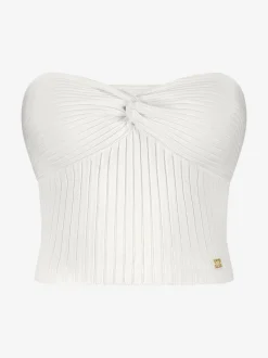 Korte bandeau top met gedraaide buste