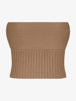 Korte bandeau top met gedraaide buste