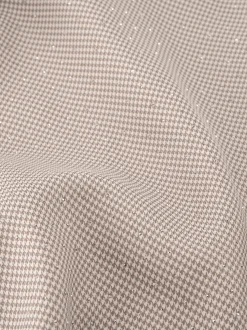 Korte blazer met pied-de-poule patroon en strass steentjes
