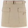 Korte denim skort met riem en klepzakken