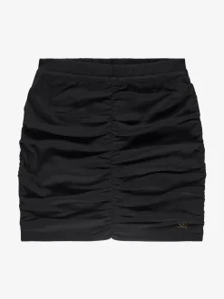 Korte gedrapeerde rok met elastische tailleband