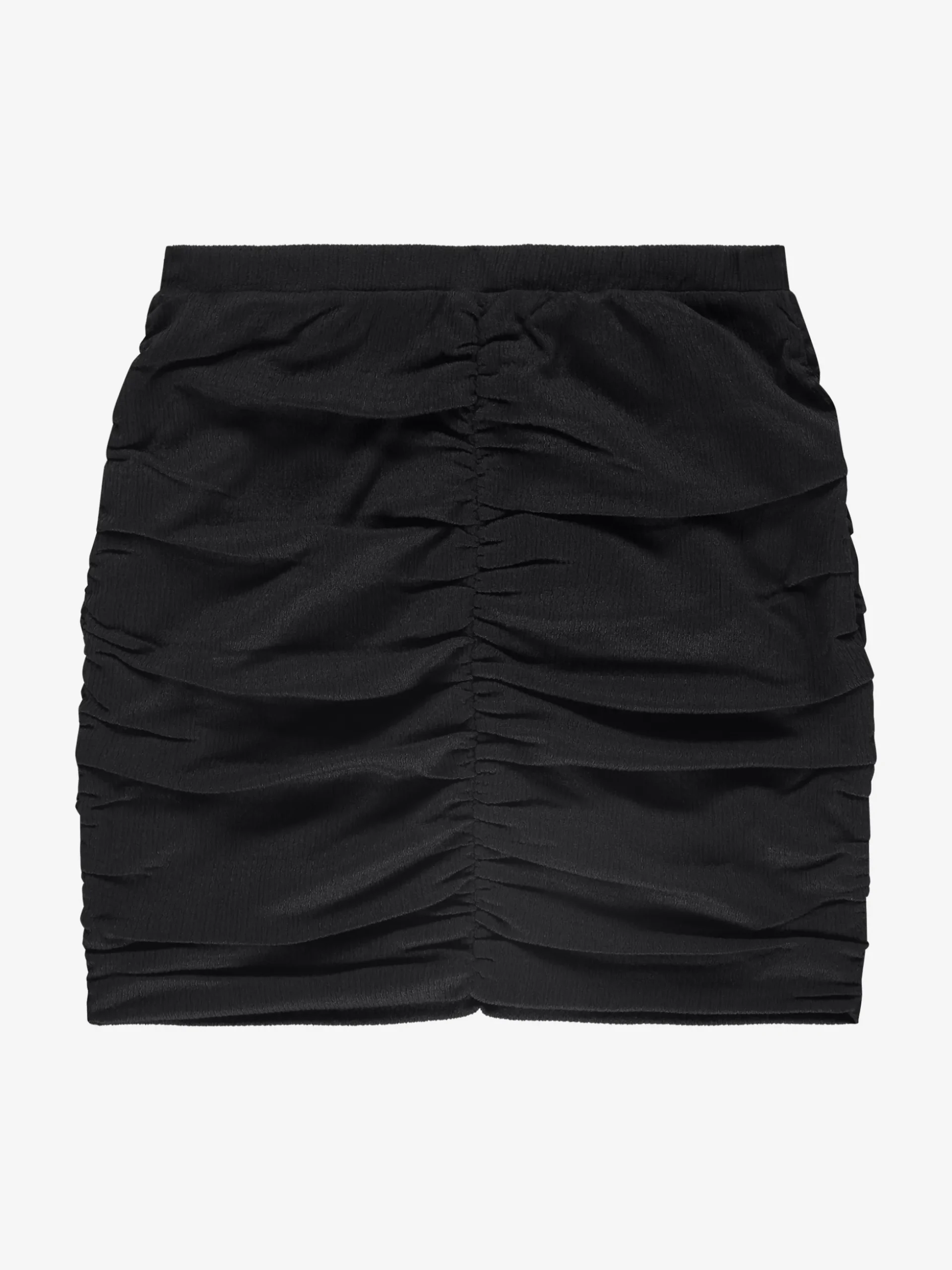 Korte gedrapeerde rok met elastische tailleband