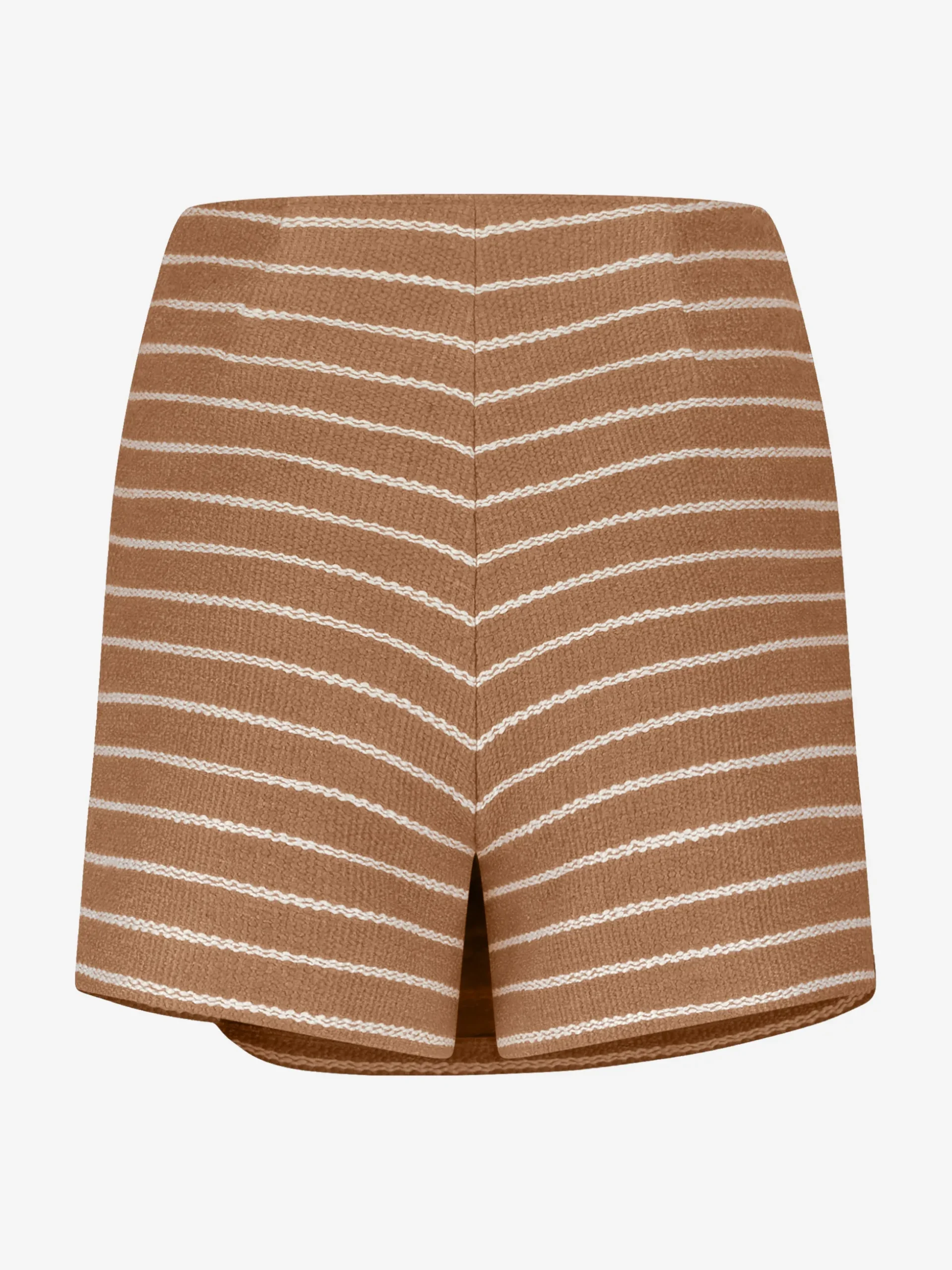 Korte geweven skort met gestreept patroon