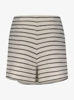 Korte geweven skort met gestreept patroon