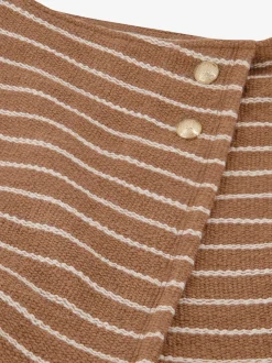 Korte geweven skort met gestreept patroon