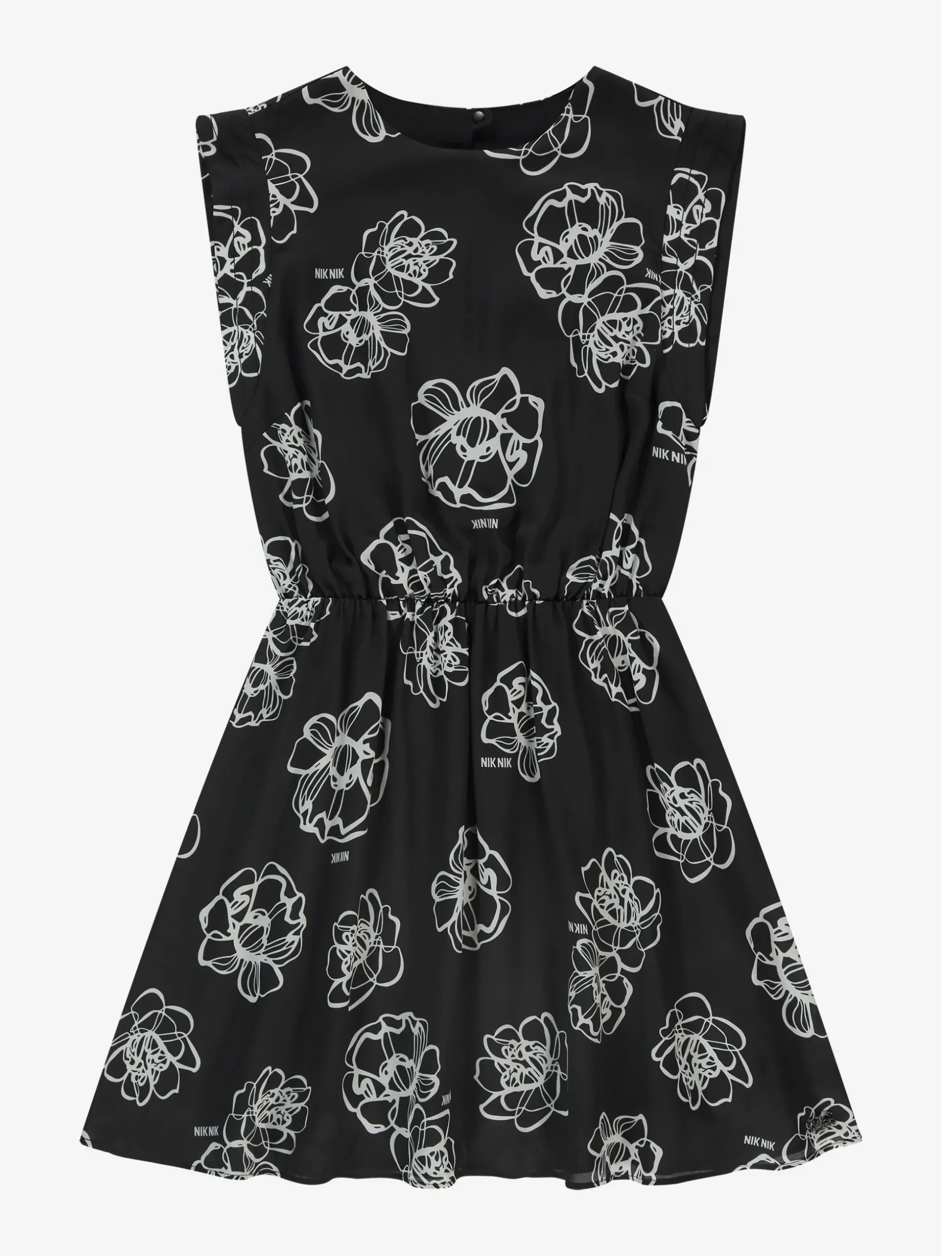 Korte jurk met bloemenprint en logo details