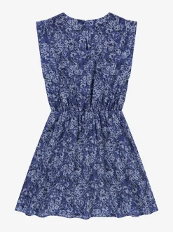 Korte jurk met bloemenprint en kapmouwtjes
