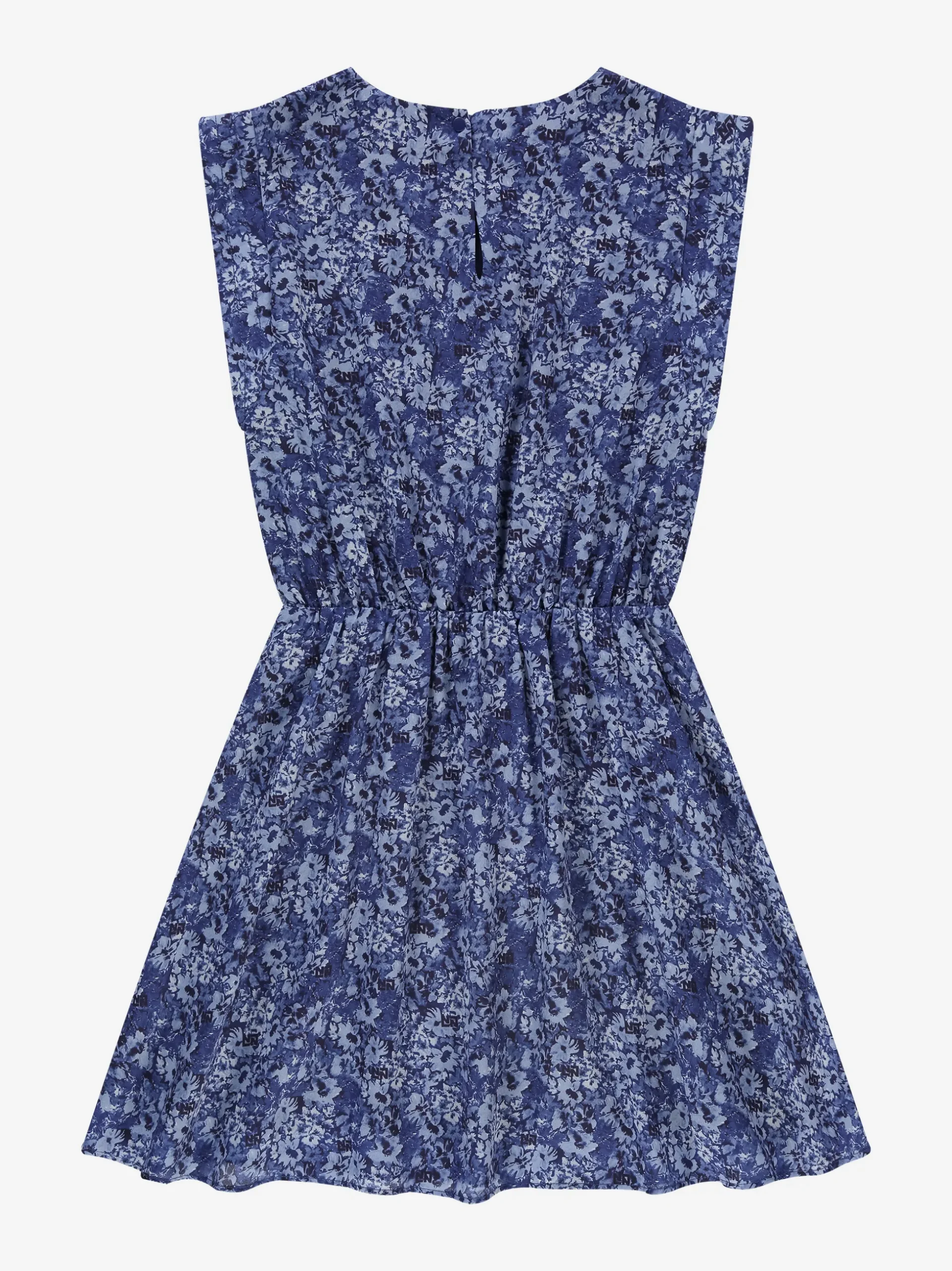 Korte jurk met bloemenprint en kapmouwtjes