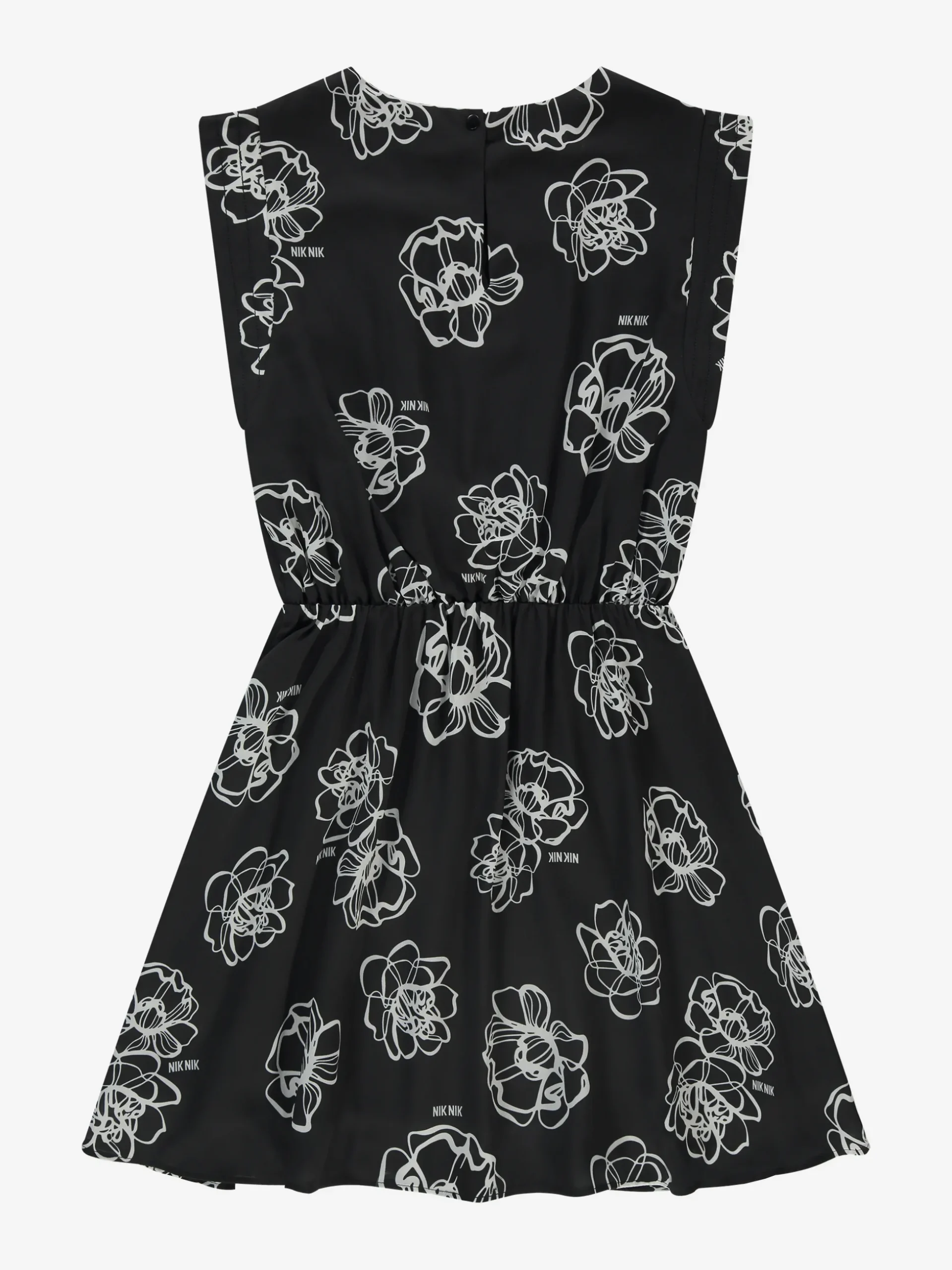 Korte jurk met bloemenprint en logo details