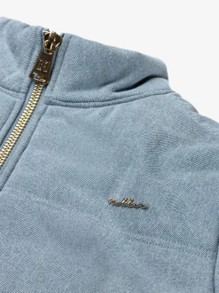 Korte puffer jas met een denim-look