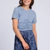 Korte rok met bloemenprint en elastische tailleband