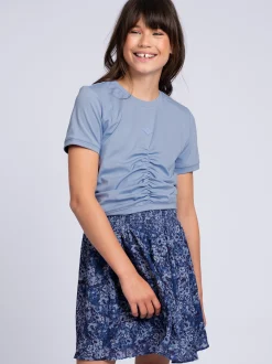 Korte rok met bloemenprint en elastische tailleband