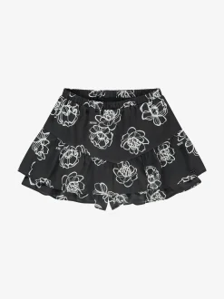 Korte skort met bloemenprint en laagjes