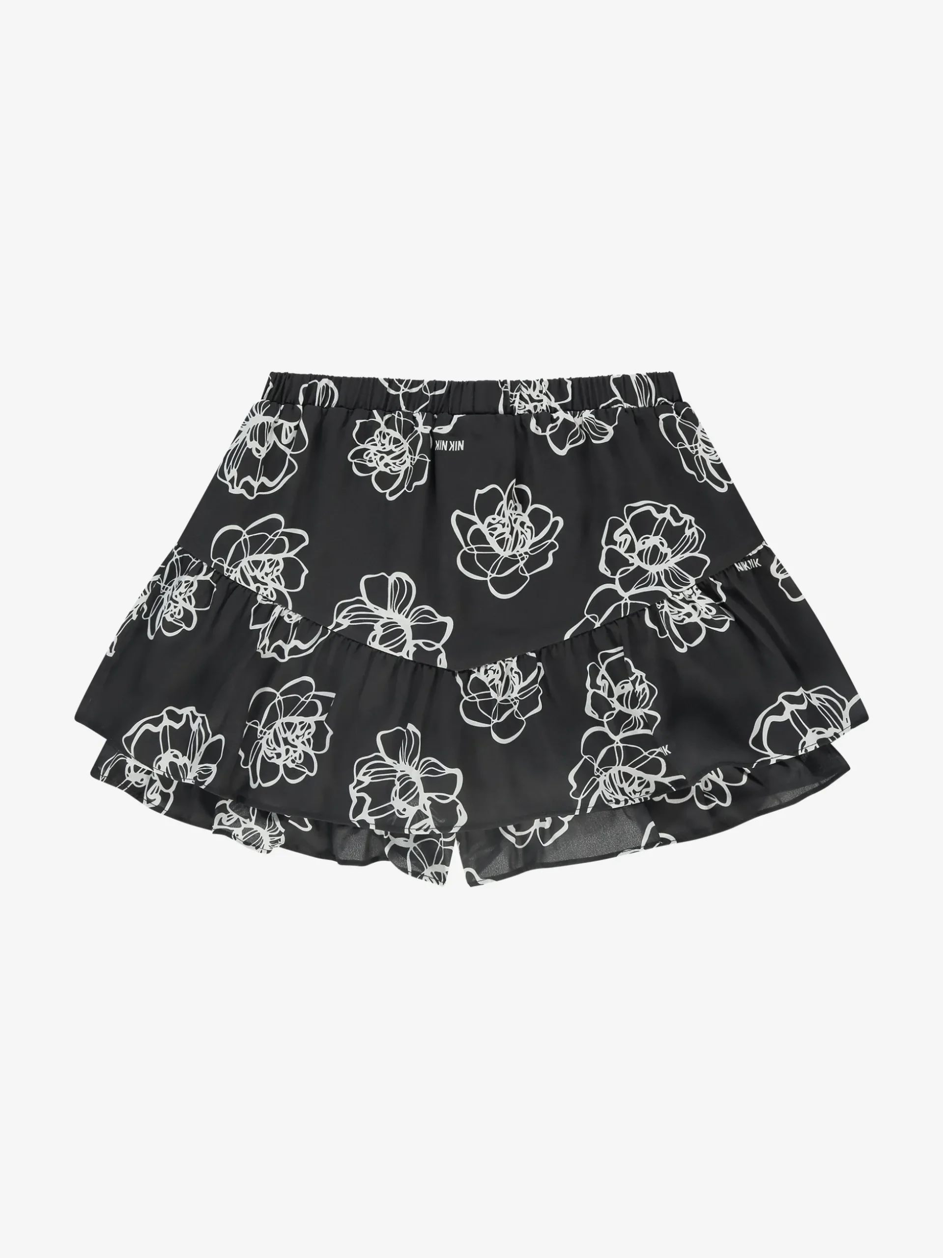 Korte skort met bloemenprint en laagjes