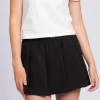Korte skort met plooien en elastische tailleband