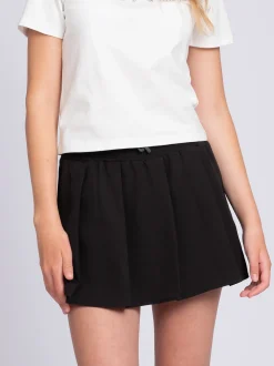 Korte skort met plooien en elastische tailleband