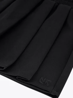 Korte skort met plooien en elastische tailleband