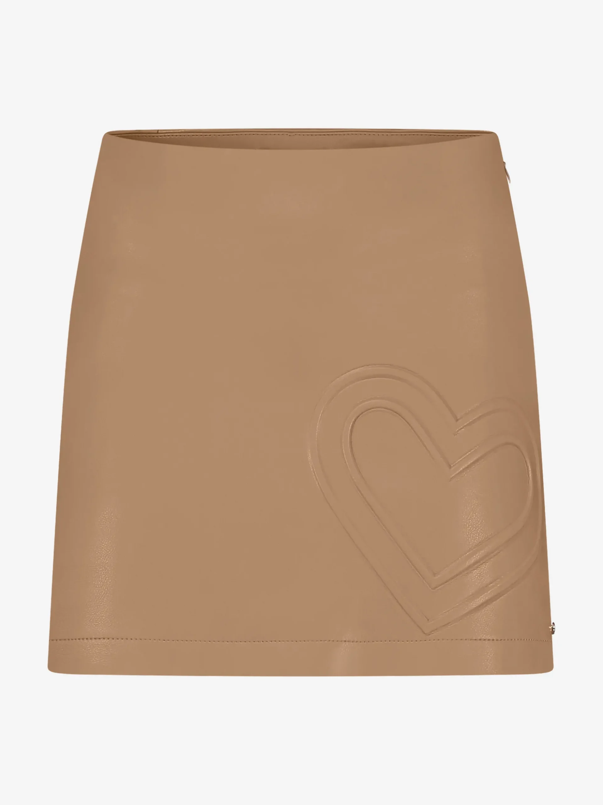 Korte skort van imitatieleer met hart detail