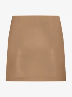 Korte skort van imitatieleer met hart detail