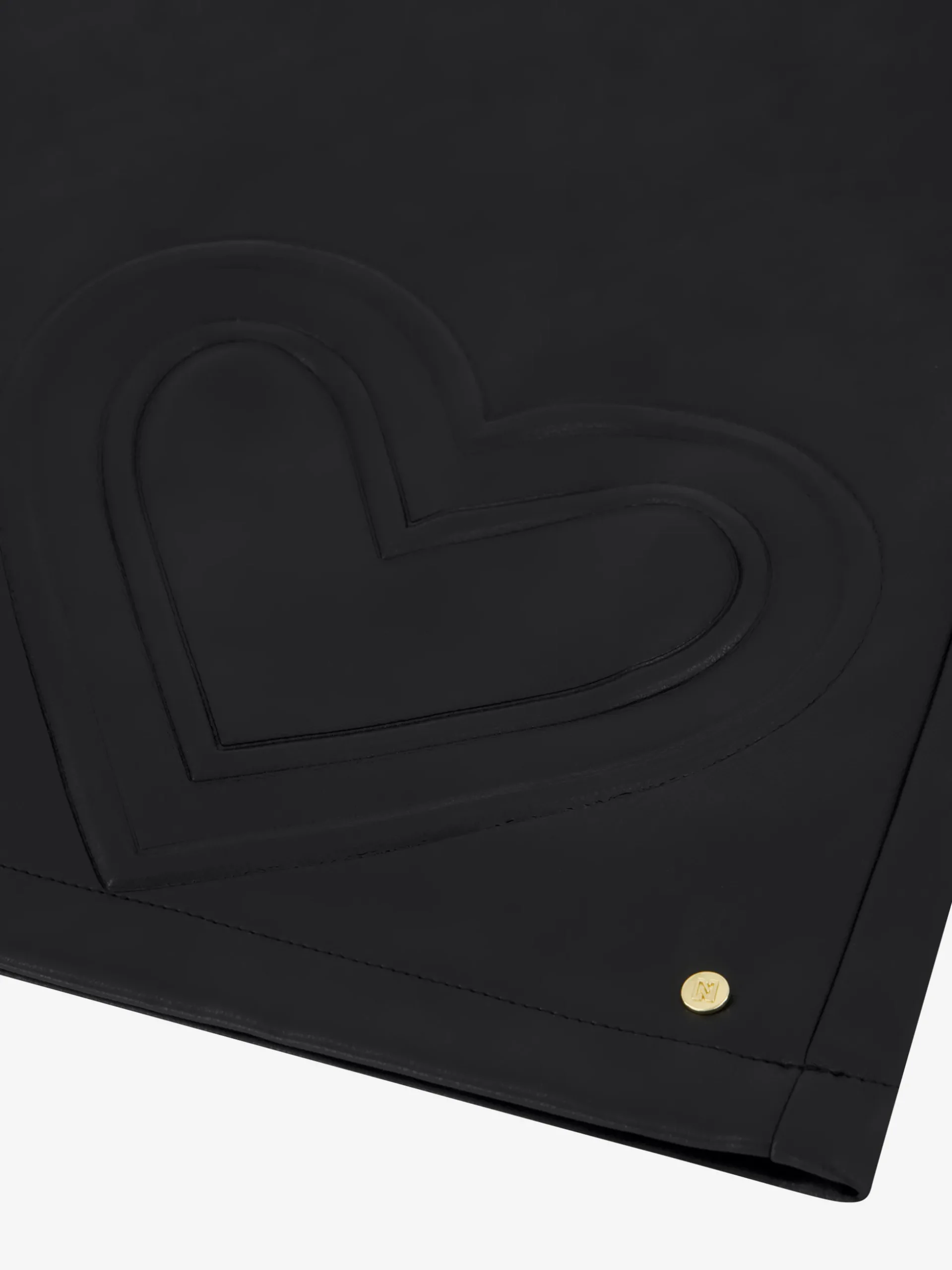 Korte skort van imitatieleer met hart detail