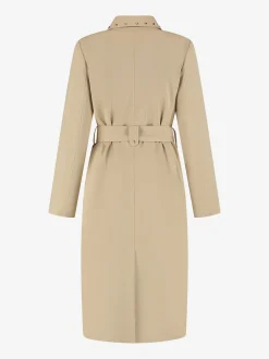 Lange trenchcoat met tweelaags effect en studs
