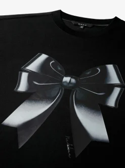 Losvallend T-shirt met strik print