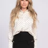 Losvallende blouse met all-over print