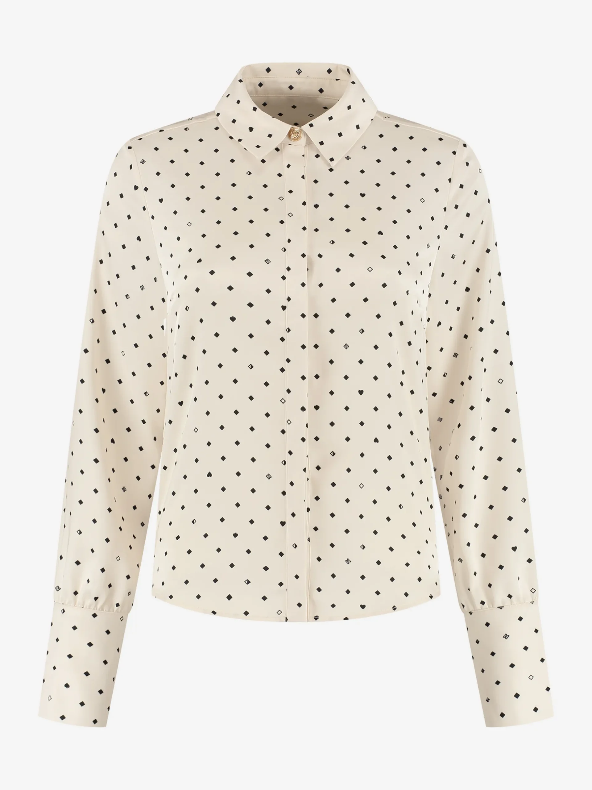 Losvallende blouse met all-over print