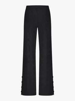 Losvallende broek met logo patroon en sierknopen