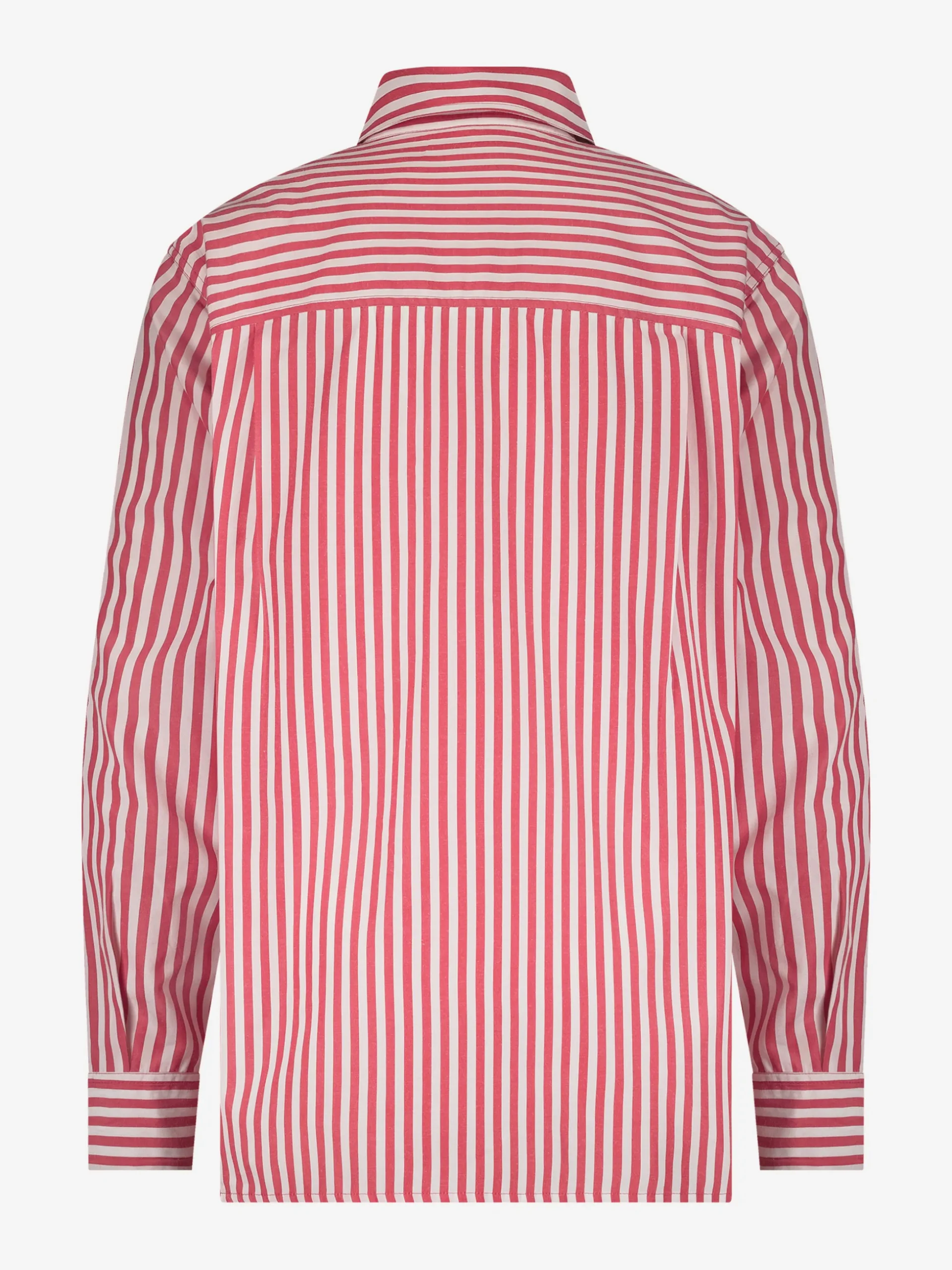 Losvallende gestreepte blouse met geborduurd logo