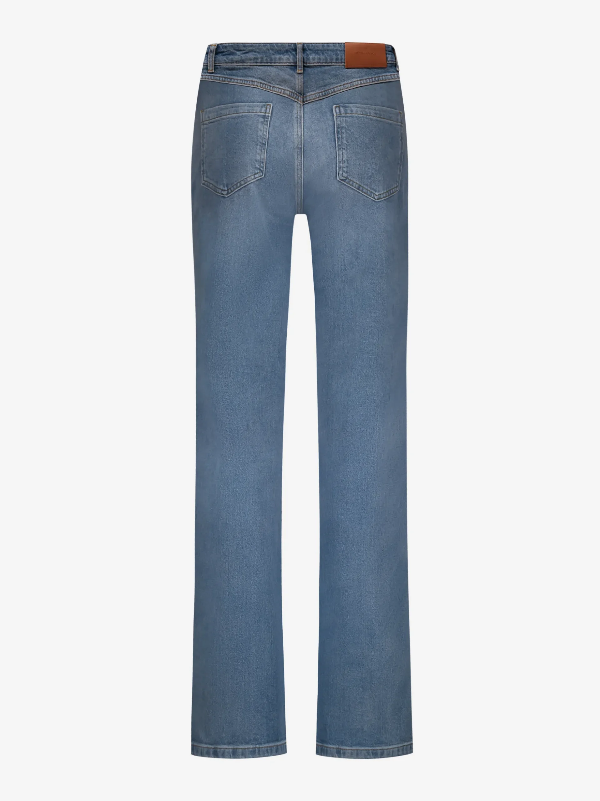 Losvallende jeans met rij knopen