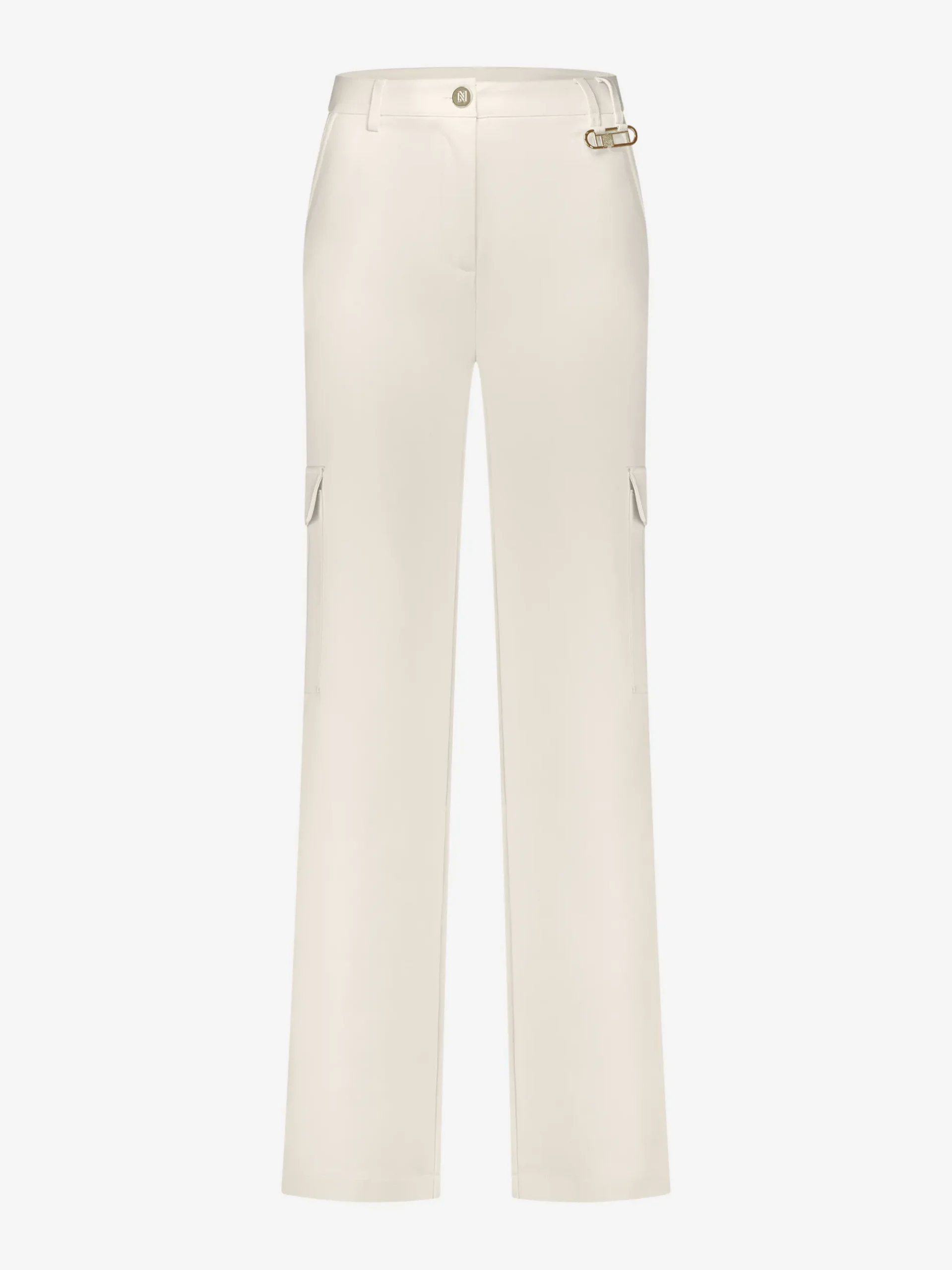 Losvallende pantalon met logo detail en klepzakken