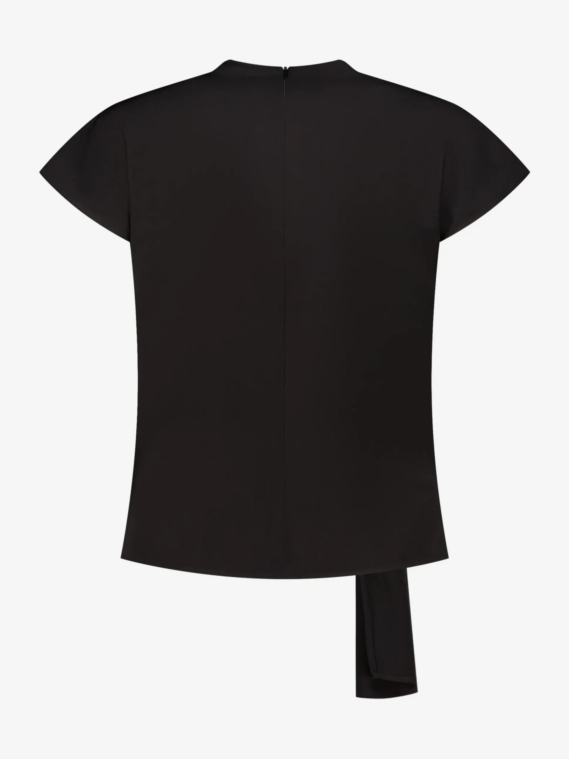 Losvallende top met gedraaid knoop detail en ketting accent