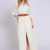 Maxi blousejurk van broderie anglaise met strikceintuur