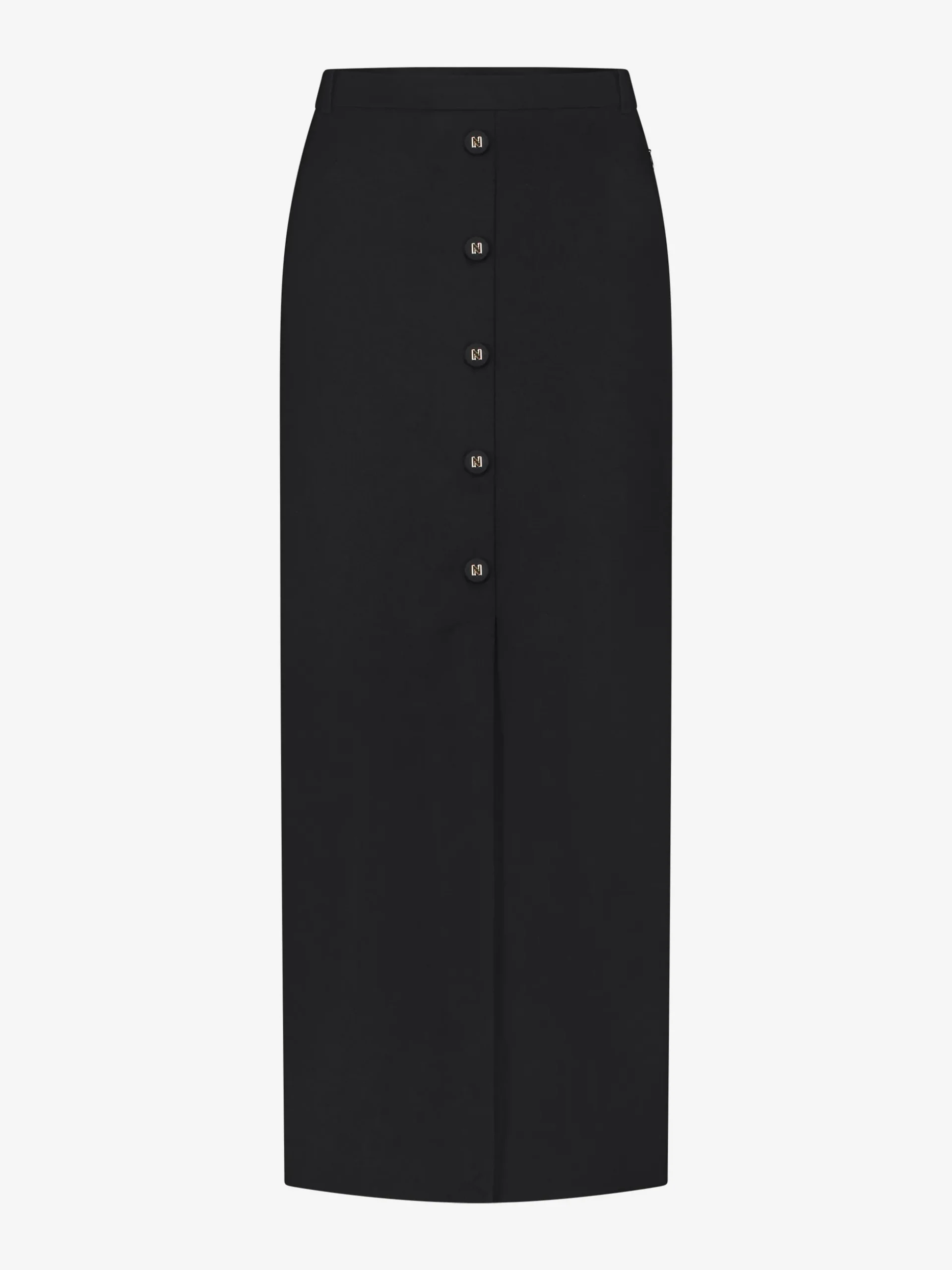 Maxi rok met N-knopen en centrale split