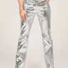 Metallic broek met rechte pijpen