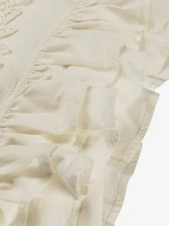 Mouwloze top met volants en broderie