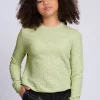 Opengebreide top met logo patroon