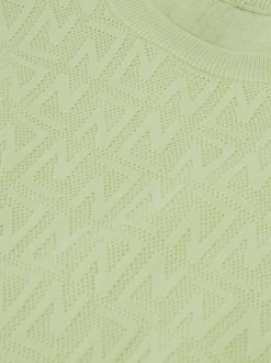 Opengebreide top met logo patroon