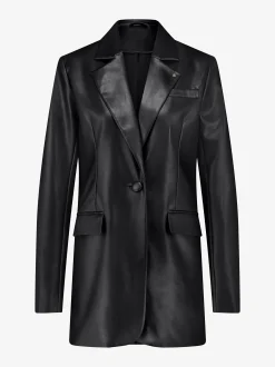 Oversized blazer van imitatieleer