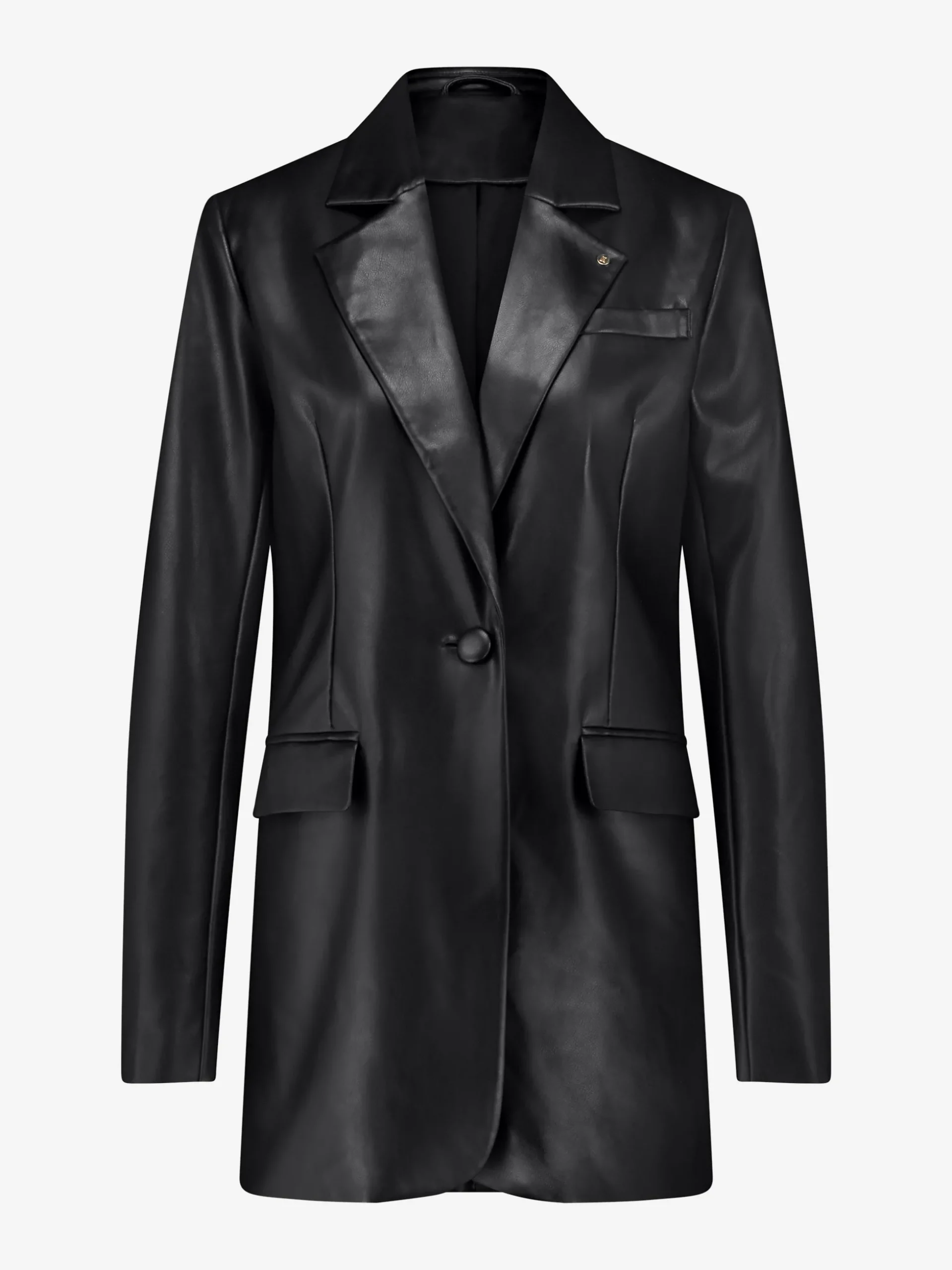 Oversized blazer van imitatieleer
