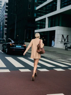 Oversized blazer van imitatieleer