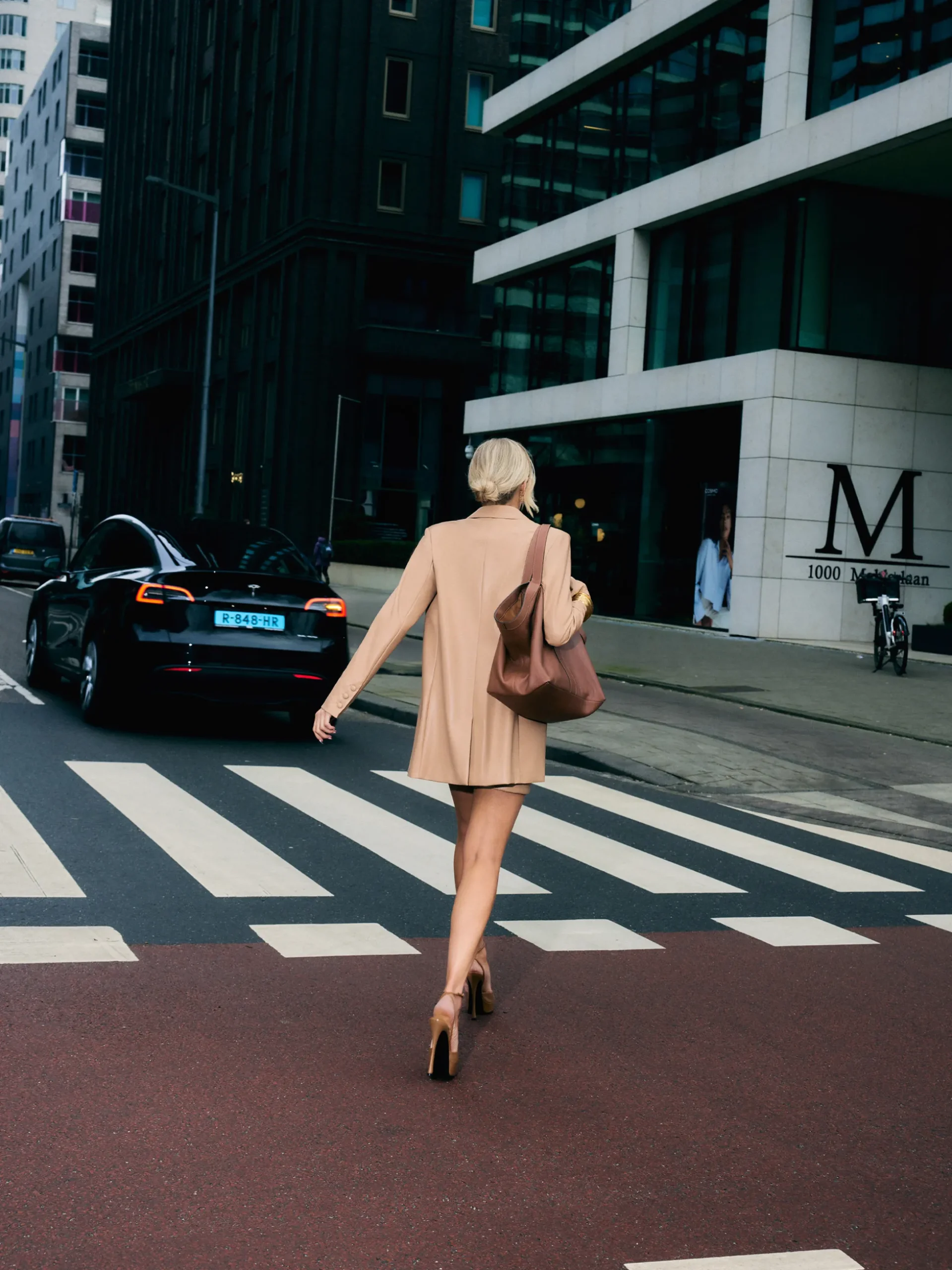 Oversized blazer van imitatieleer