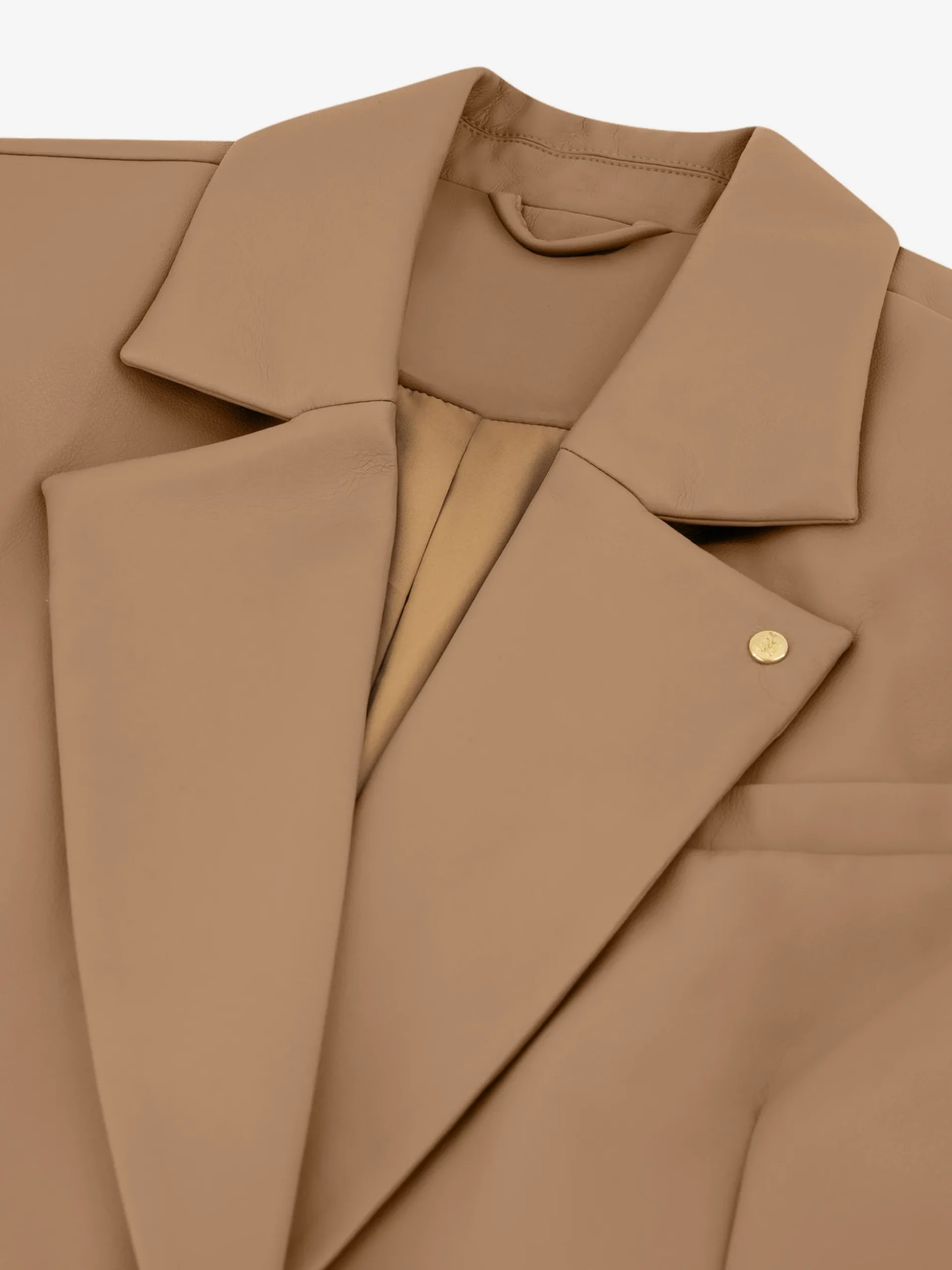 Oversized blazer van imitatieleer
