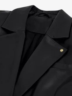 Oversized blazer van imitatieleer
