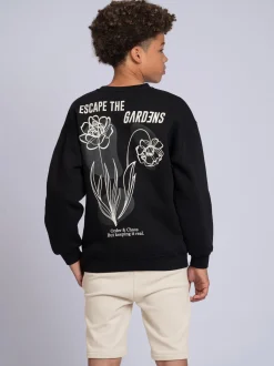 Oversized sweater met grafische print op rug