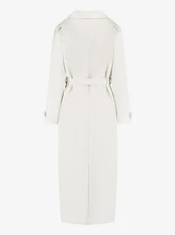 Oversized trenchcoat met ceintuur en logo detail