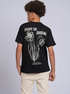 Oversized T-shirt met print op rug