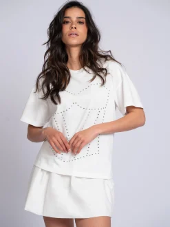 Oversized T-shirt met strass steentjes