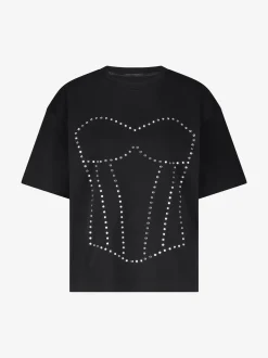 Oversized T-shirt met strass steentjes